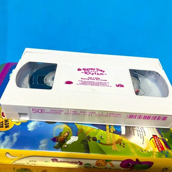 BARNEY THE PURPLE DINOSAUR VTG 1999 BARNEY’S RHYME TIME RHYTHM VHS IN CASE FUN! - Picture 8 of 9